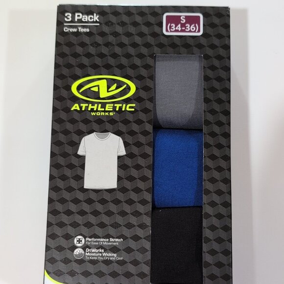 Athletic Works Other - Athletic Works Men’s Crewneck Cotton T-Shirts Size Small (34-36) 3-Pack NWT